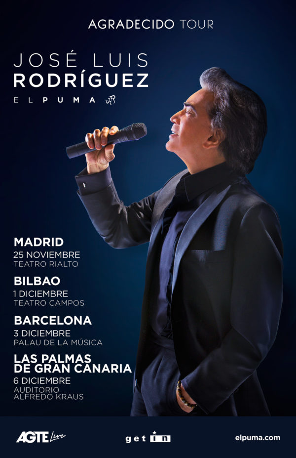 interferencia esta ahí Admitir Conciertos de José Luis Rodríguez 'El Puma' en Madrid, Bilbao, Barcelona y  Las Palmas de Gran Canaria - MERCADEO POP