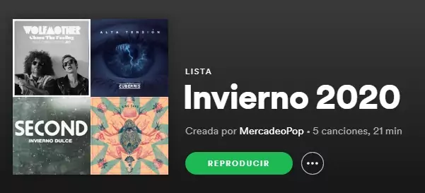 Las listas de Mercadeo Pop en Spotify