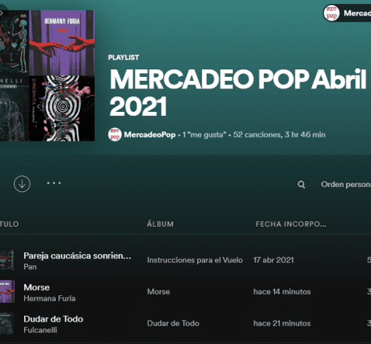 playlists abril 2021