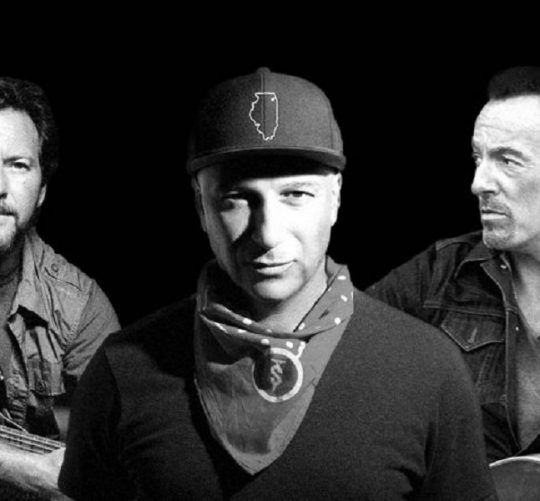 tom morello, eddie vedder y bruce springsteen