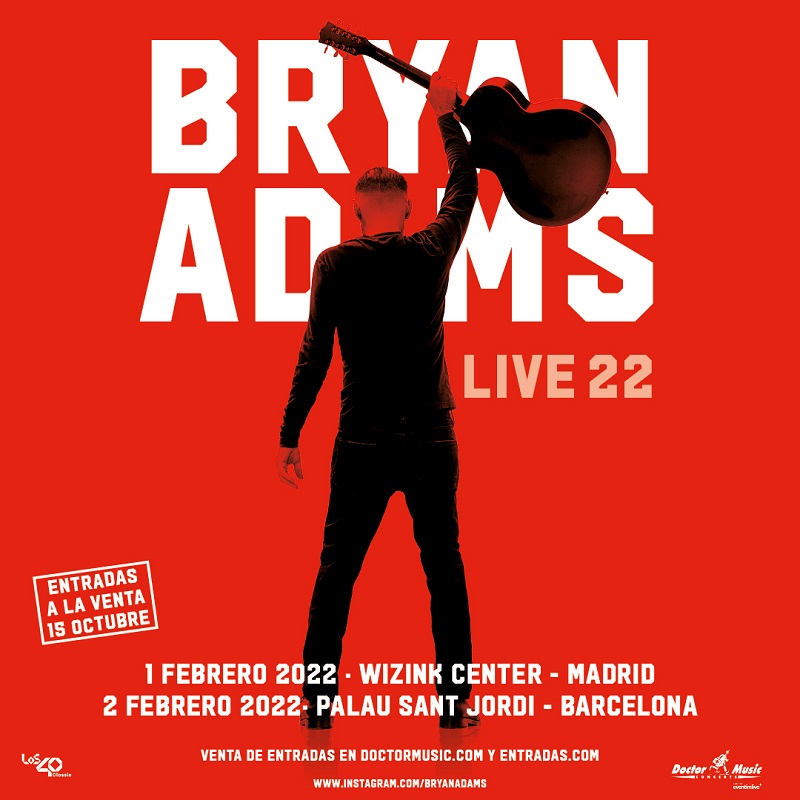 conciertos de bryan adams en madrid y barcelona en 2022