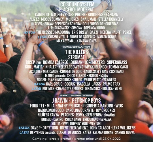 cartel completo del bilbao bbk live 2022