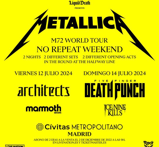metallica madrid 2024 entradas