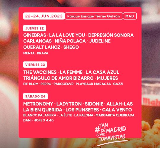 tomavistas 2023 cartel días