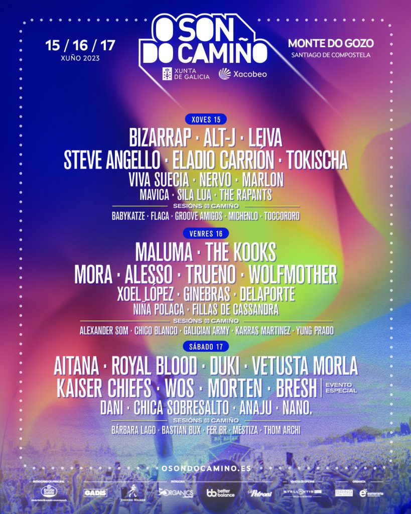 O Son Do Camiño 2023 cartel completo por días MERCADEO POP
