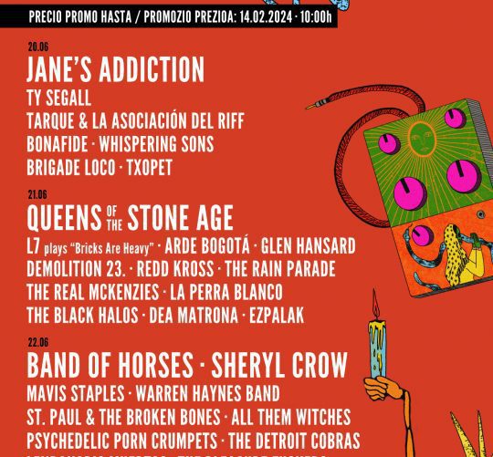 cartel por días del azkena rock festival 2024