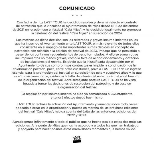 cala mijas cancelado