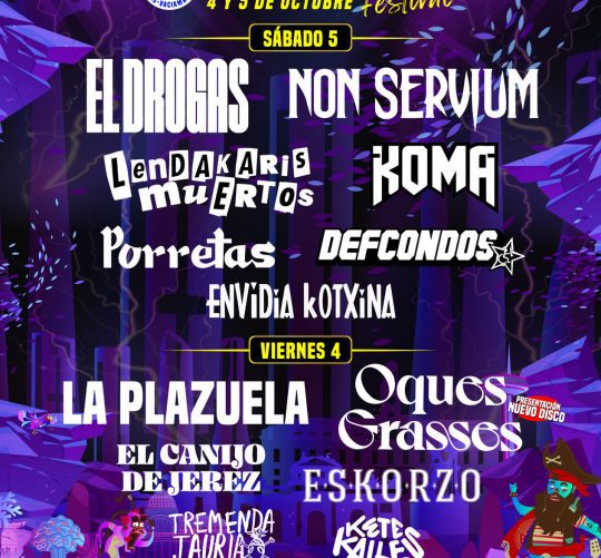 Cartel completo del Pirata Madrid Festival 2024, que se celebra los días 4 y 5 de octubre en el Auditorio Miguel Ríos de Rivas Vaciamadrid
