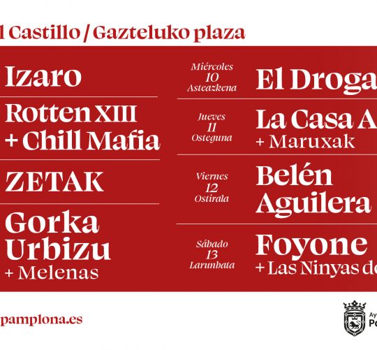 conciertos de los sanfermines 2024 en la plaza del castillo y la plaza de la compañía de pamplona