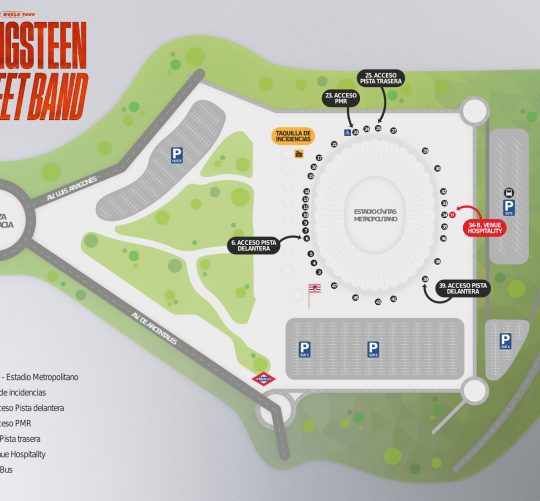 Horarios, mapa de accesos y toda la información práctica para los conciertos de Bruce Springsteen en Madrid