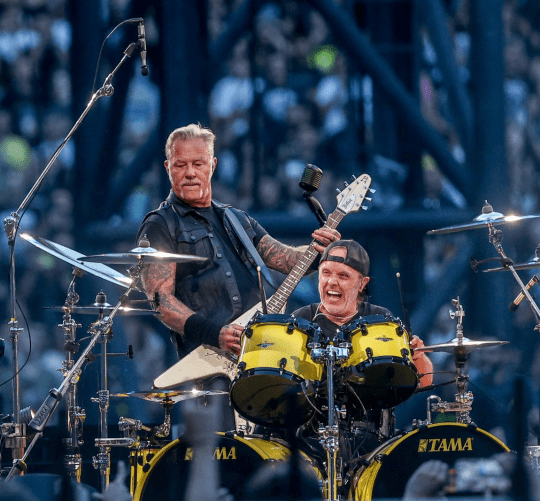 James Hetfield y Lars Ulrich durante el concierto de Metallica el domingo 14 de julio de 2024 en el estadio Metropolitano de Madrid
