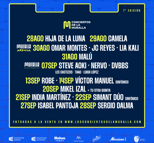 Los Conciertos de la Muralla, de Alcalá de Henares, alcanzarán su séptima edición en los próximos meses de agosto y septiembre de la mano de Emotional Events