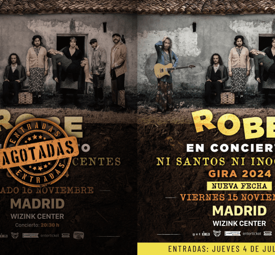 Robe hará doblete en el WiZink Center de Madrid los días 15 y 16 de noviembre de este año 2024