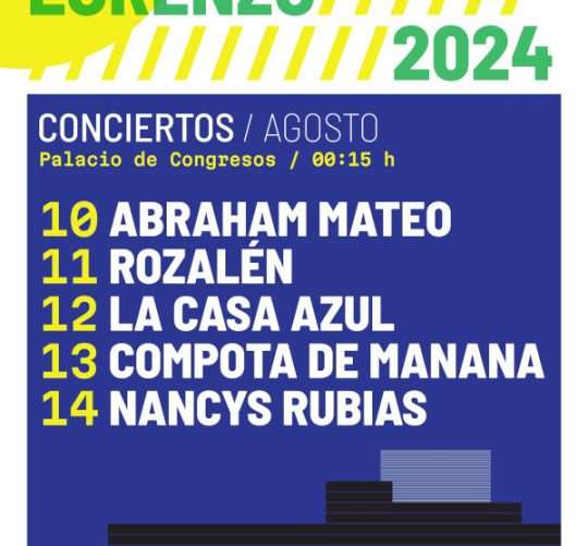 programación de conciertos de las Fiestas de Huesca 2024 en honor de San Lorenzo