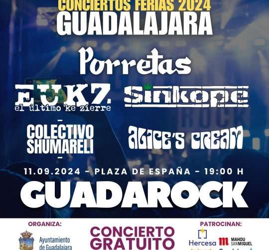 Porretas y El último ke zierre son los dos grupos que se suman al cartel del Guadarock 2024 que se celebra gratis el miércoles 11 de septiembre dentro de la programación de las Ferias y Fiestas de Guadalajara 2024