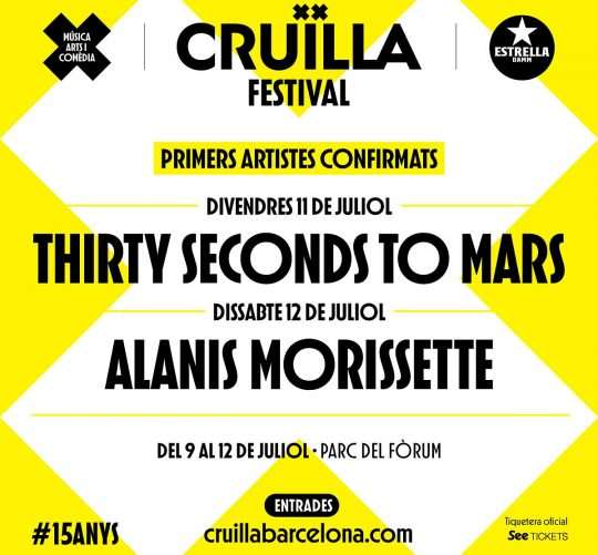 Cruilla Barcelona 2025 arranca como Alanis Morissette y Thirty Seconds to Mars.