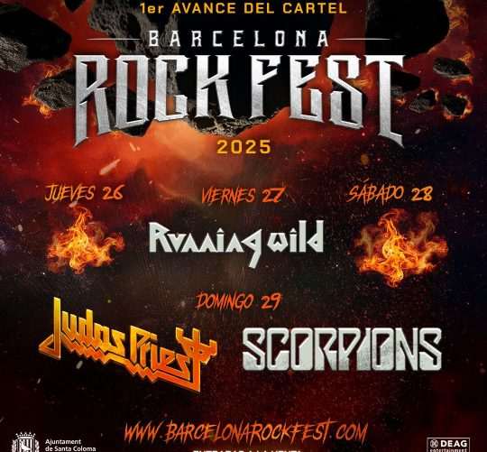 La novena edición del festival Barcelona Rock Fest tendrá lugar los días 26, 27, 28 y 29 de junio del año 2025 en Santa Coloma de Gramenet.