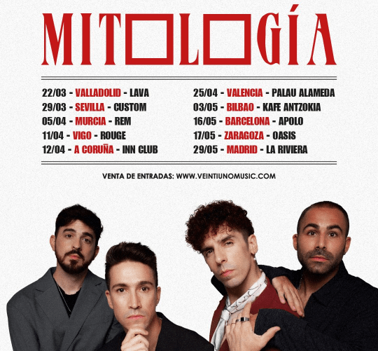 Tras un verano agotando salas a uno y otro lado del país y abarrotando festivales, Veintiuno comienza una nueva etapa con la gira 'Mitología'