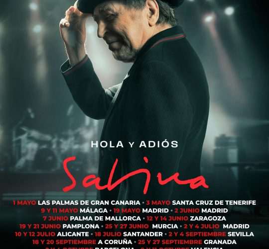Será en mayo de 2025 cuando arranquen los conciertos de la gira por España de Joaquín Sabina bajo el título de ‘Hola y adiós’.
