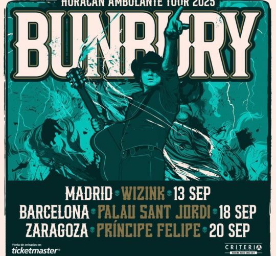 Comentábamos ayer el regreso a los escenarios de Bunbury para 2025 y ya tenemos la información de las entradas para sus conciertos en España