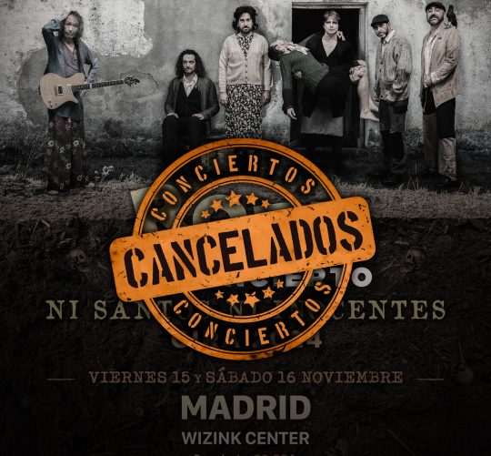 quedan cancelados los conciertos de Robe de este viernes y este sábado en el WiZink Center de Madrid