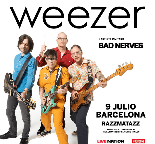 Weezer confirma un único concierto en España el próximo 9 de julio 2025 en la sala Razzmatazz de Barcelona