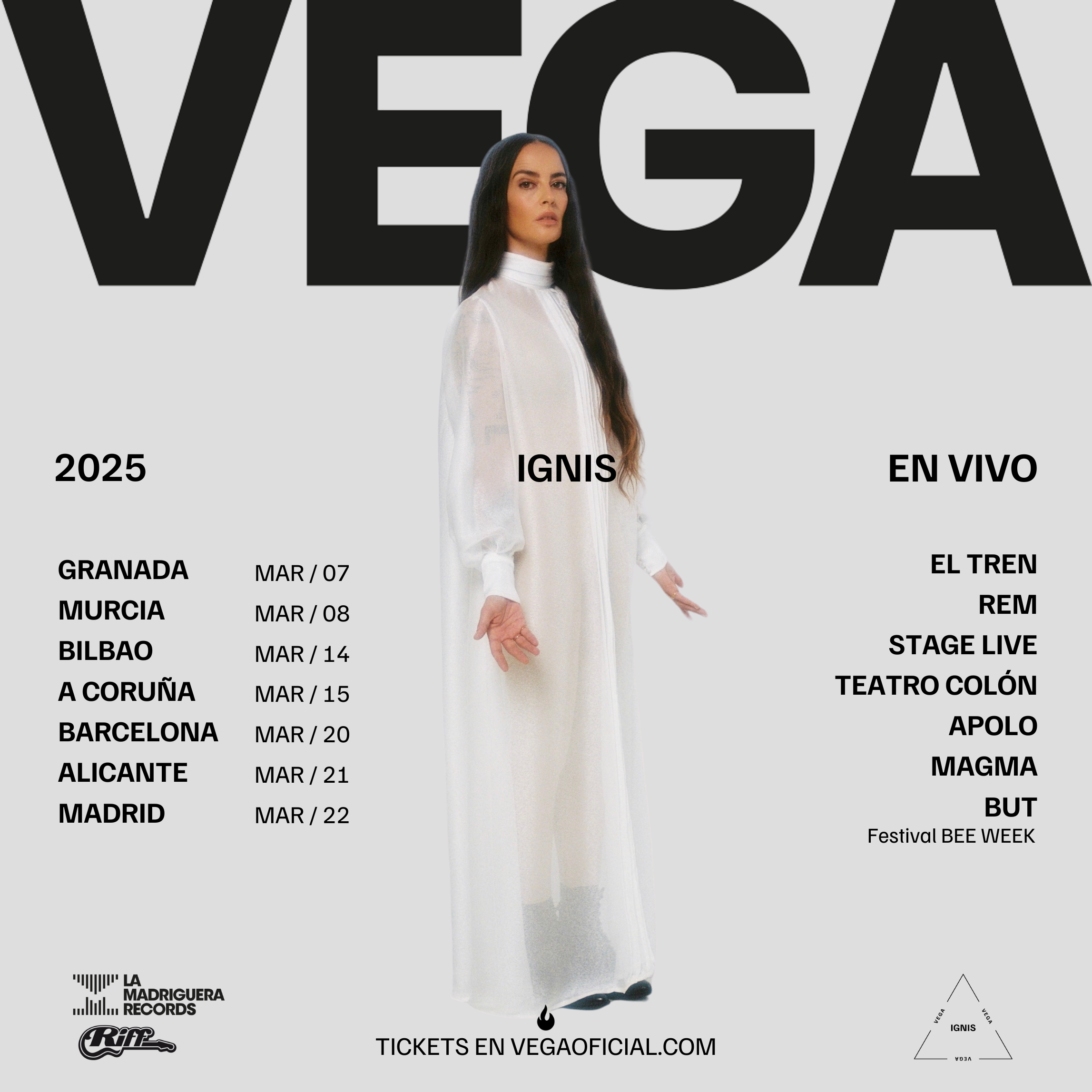 Vega anuncia los conciertos de presentación de 'Ignis', su reciente último disco. La gira tendrá lugar durante el mes de marzo de 2025