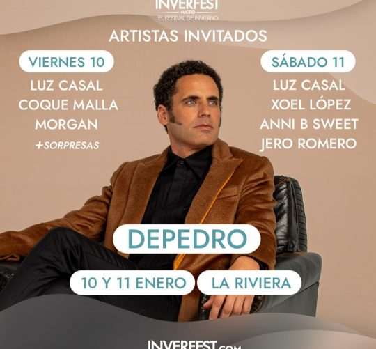 Depedro llega a la sala La Riviera de Madrid de la mano de Inverfest los próximos 10 y 11 de enero de 2025 con ilustres amigos invitados.