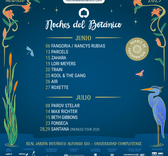 Noches del Botánico anuncia los primeros catorce conciertos de su novena edición, que se celebrará durante los meses de junio y julio de 2025