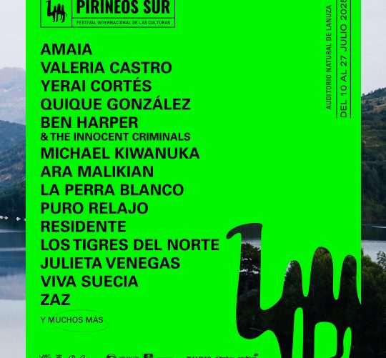Primeros conciertos del festival Pirineos Sur 2025, que se celebrará en el Auditorio Natural de Lanuza entre el 10 de junio y el 27 de julio