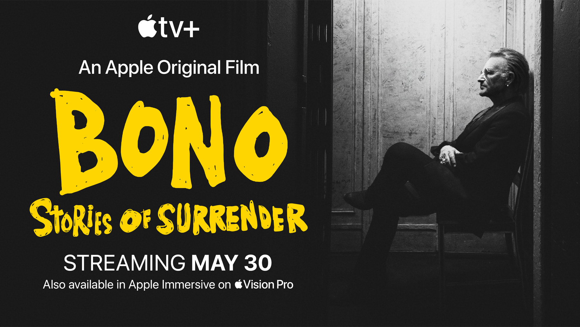 'Bono: Stories of Surrender', la grabación del show en solitario del cantante de U2, se estrenará mundialmente el día 30 de mayo en Apple TV