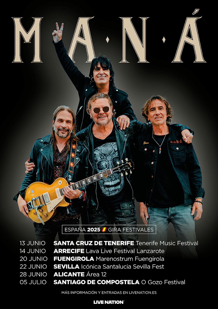 Maná vuelve a España con una gira de seis conciertos en verano en Tenerife, Lanzarote, Málaga, Sevilla, Alicante y Santiago de Compostela