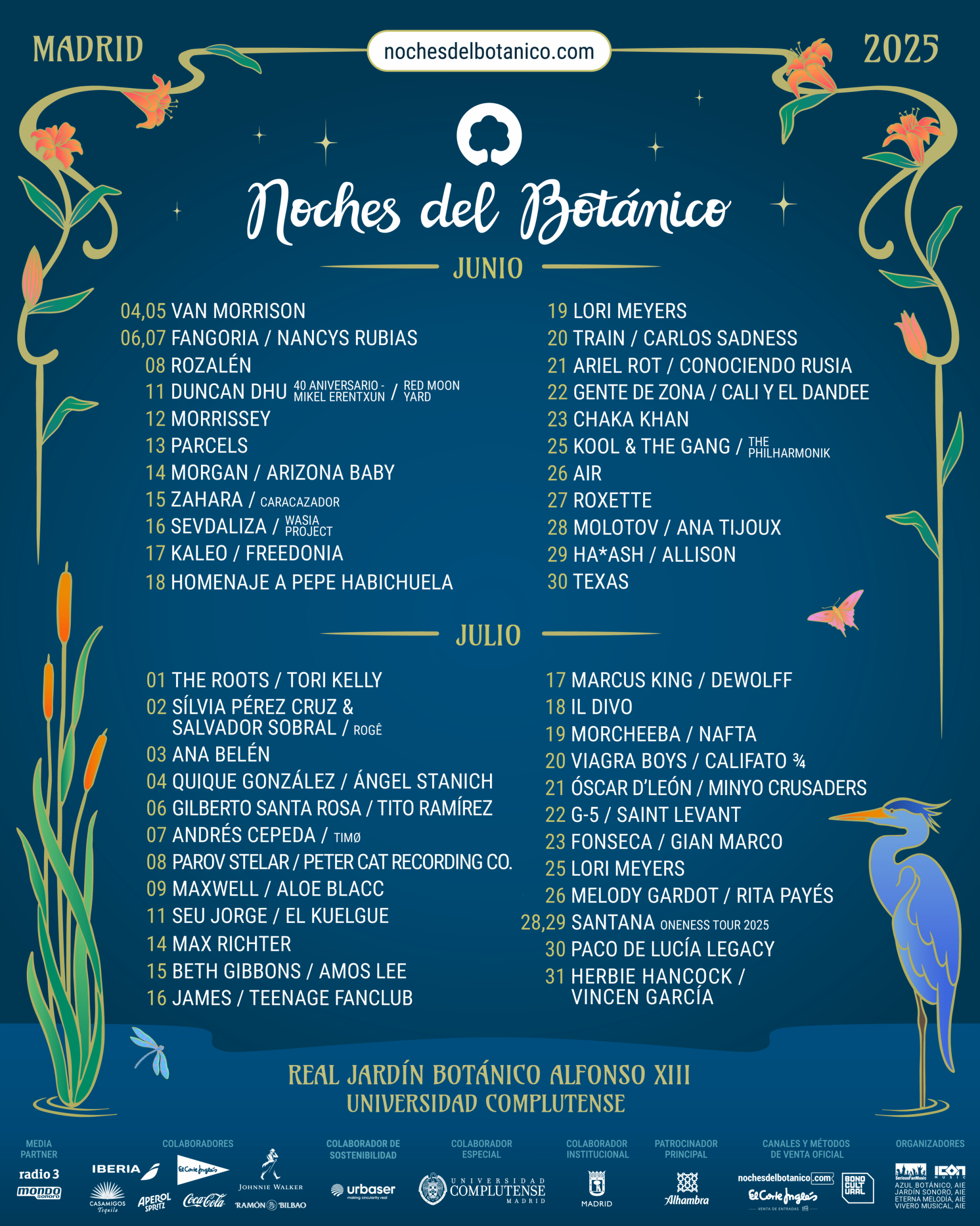 Noches del Botánico 2025 anuncia el cartel completo de su nueva edición (la novena ya), que se celebrará entre el 4 de junio y el 31 de julio