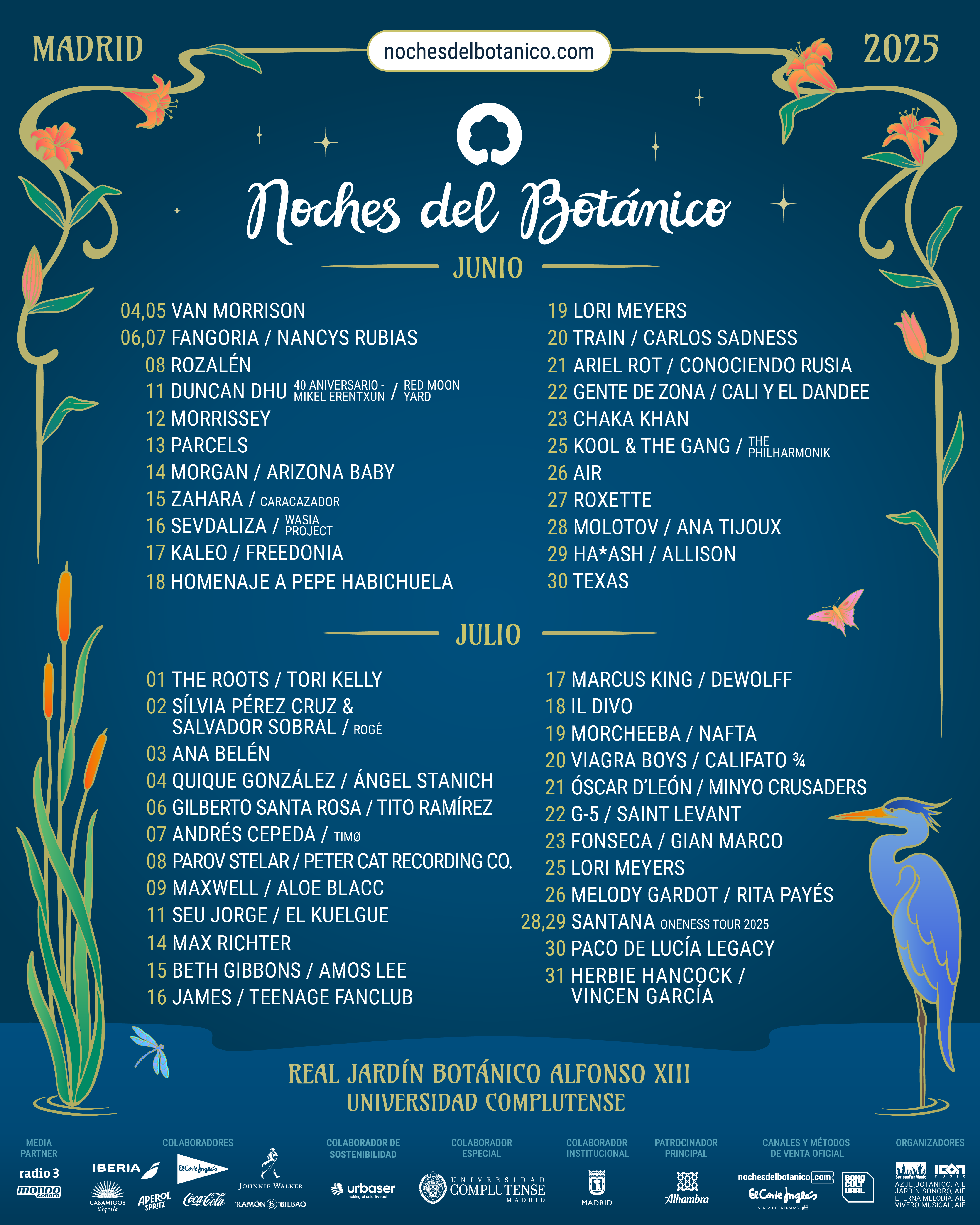 Noches del Botánico 2025 anuncia el cartel completo de su nueva edición (la novena ya), que se celebrará entre el 4 de junio y el 31 de julio