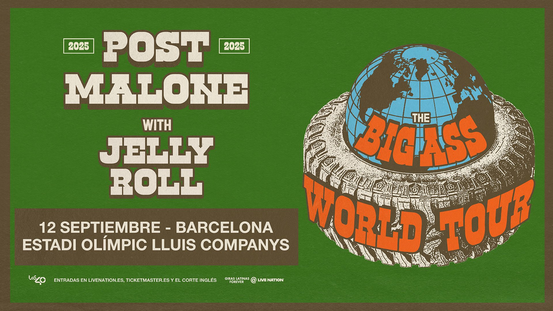 Post Malone anuncia concierto en Barcelona. La cita es el 12 de septiembre de este año en el Estadi Olímpic Lluís Companys de Montjuic.