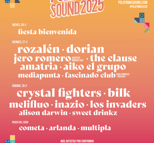 El Festival PolifoniK Sound 2025 anuncia su esperado cartel por días. La cita es en Barbastro (Huesca) los días 27 y 28 de junio de este año