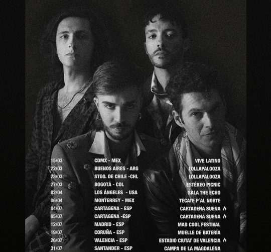 Todos los conciertos que la banda Arde Bogotá dará durante el año 2025 tanto en América como en varias ciudades españolas durante el verano