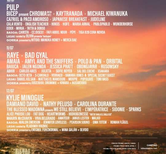 Cartel completo del Bilbao BBK Live 2025