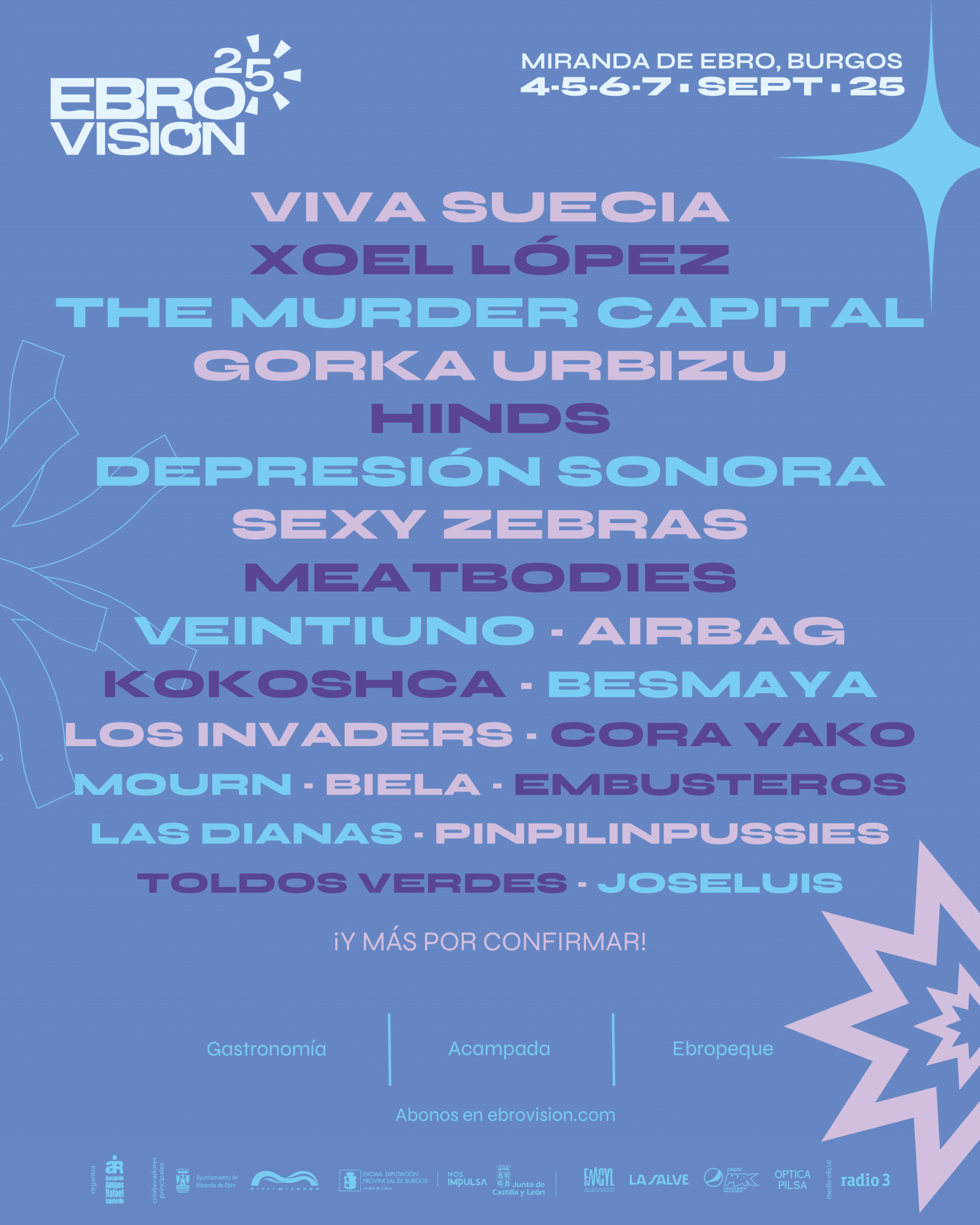 Más nombres para el cartel de Ebrovisión, que celebrará su 25 aniversario del 4 al 7 de septiembre de este 2025 en Miranda de Ebro (Burgos).