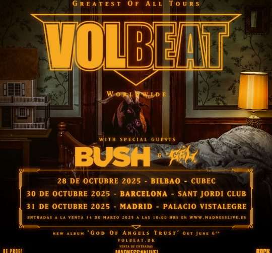 Volbeat regresa a España para presentar el próximo otoño su álbum 'God of Angels Trust' en tres conciertos en Bilbao, Barcelona y Madrid