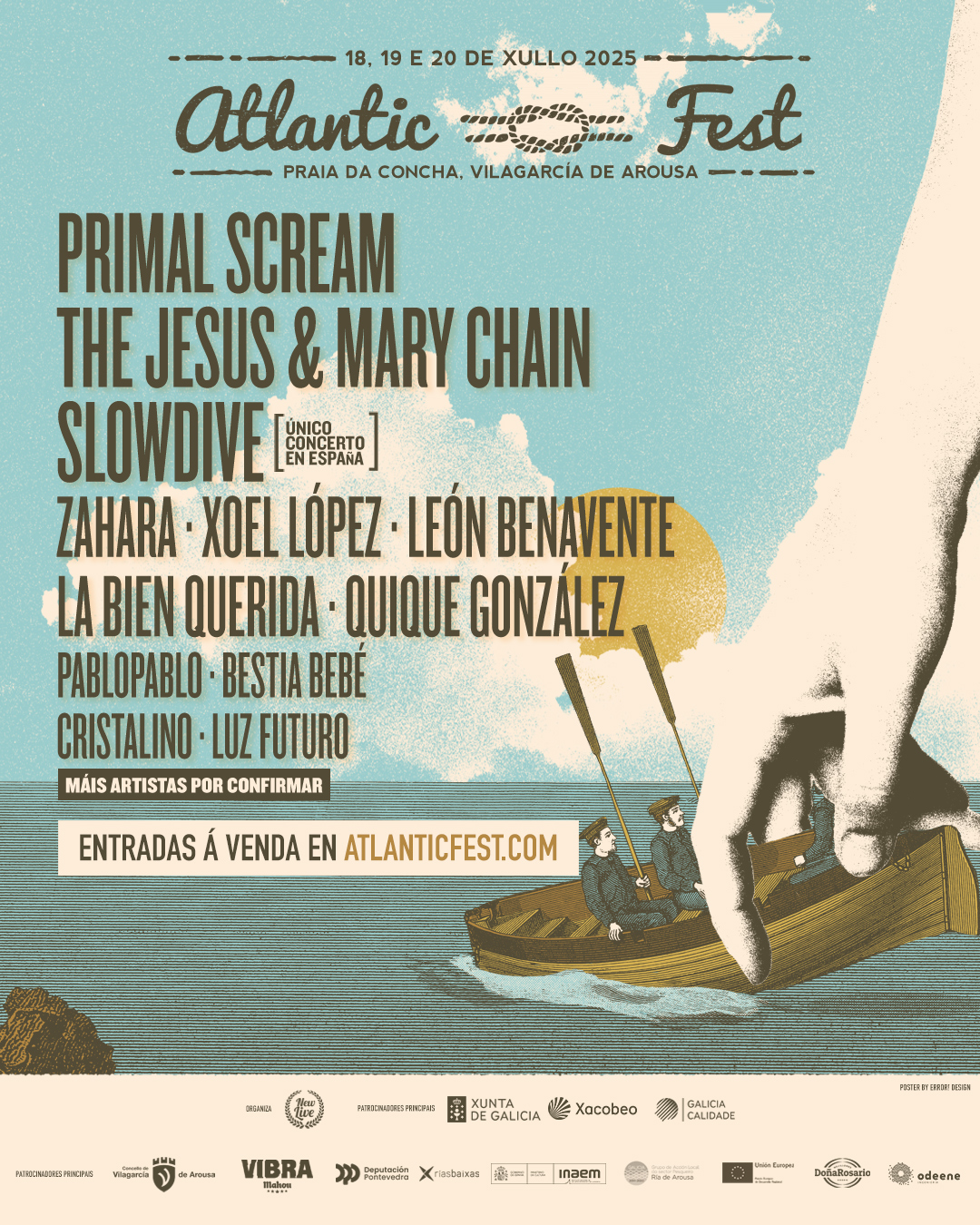 Cartel del Atlantic Fest 2025 con Primal Scream, The Jesus & Mary Chain y Slowdive