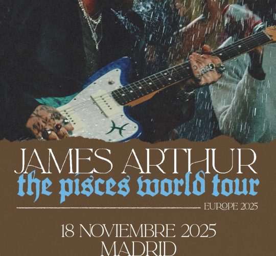 James Arthur anuncia concierto en el Movistar Arena de Madrid el 18 de noviembre