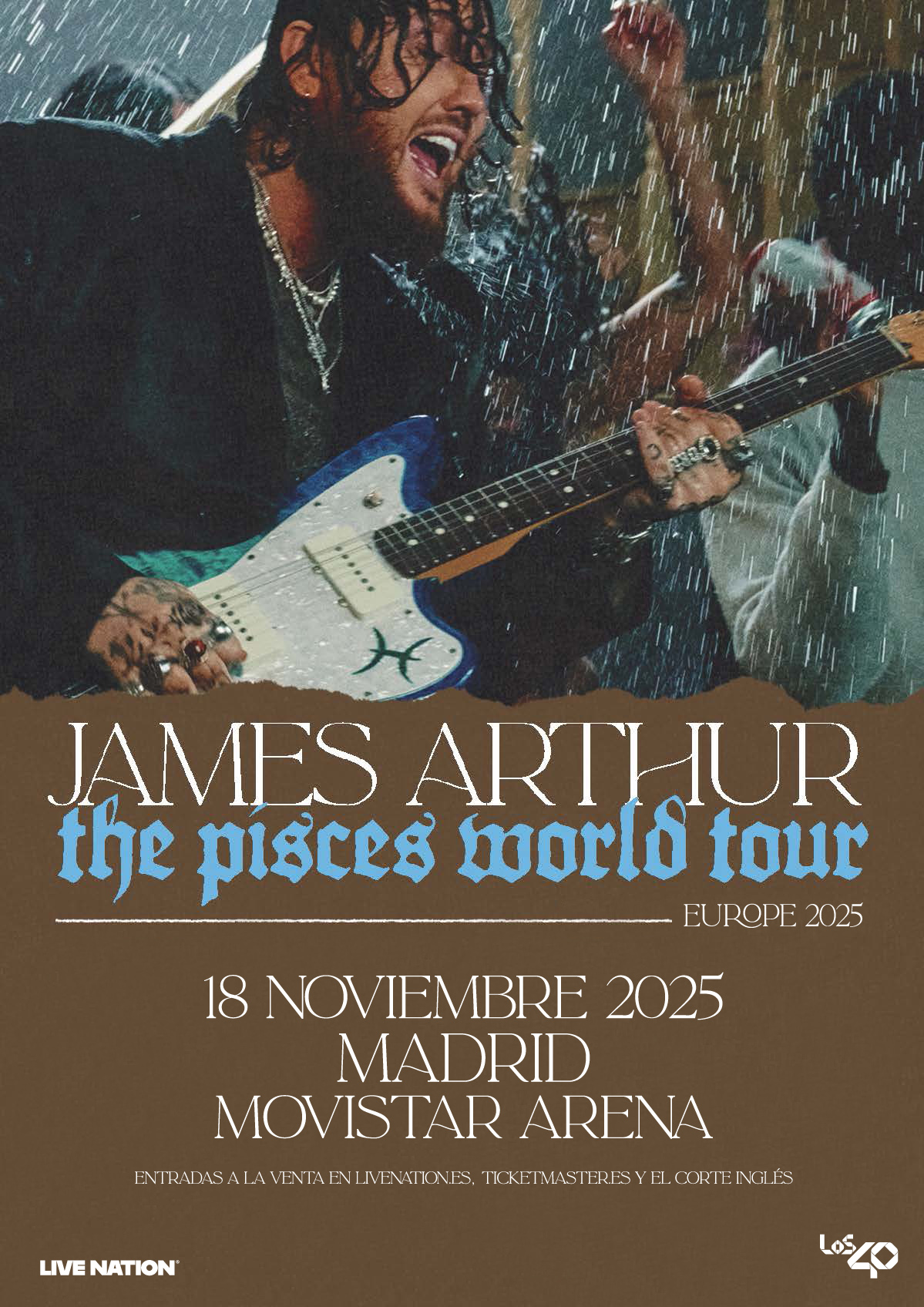 James Arthur anuncia concierto en el Movistar Arena de Madrid el 18 de noviembre