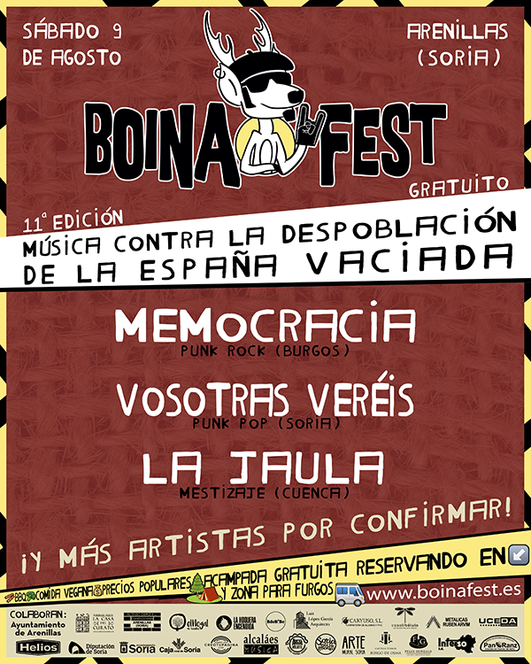 El 9 de agosto de 2025 se celebra en Arenillas (Soria), la undécima edición de Boina Fest, contra la despoblación de la España vaciada