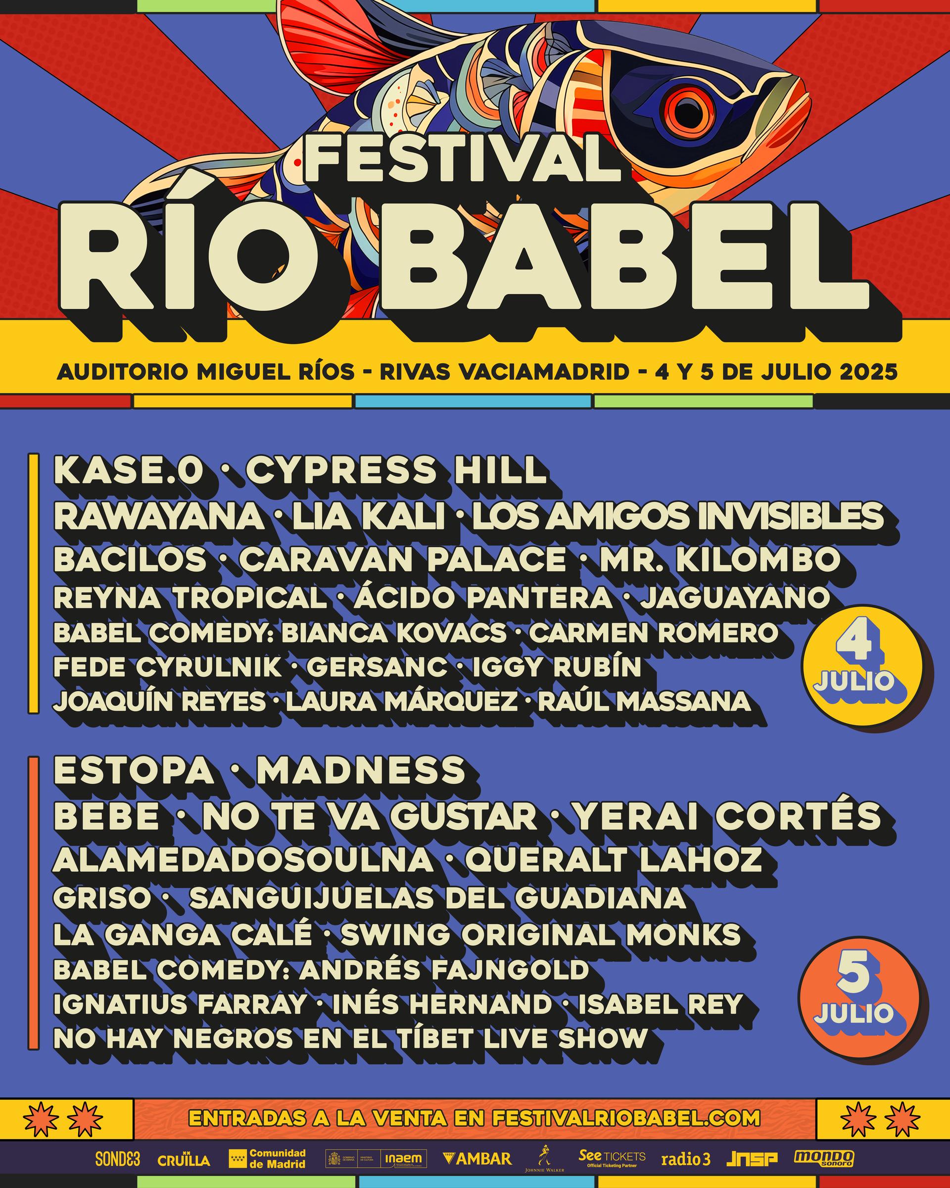 La octava edición del Festival Río Babel, los días 4 y 5 de julio de este 2025, marca un antes y un después en su historia al celebrarse por primera vez en el Auditorio Miguel Ríos de Rivas Vaciamadrid