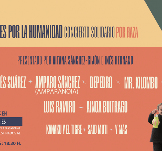 'Voces por la humanidad', el concierto solidario por Gaza llega a La Riviera de Madrid. La cita es el próximo 20 de mayo a favor de UNRWA