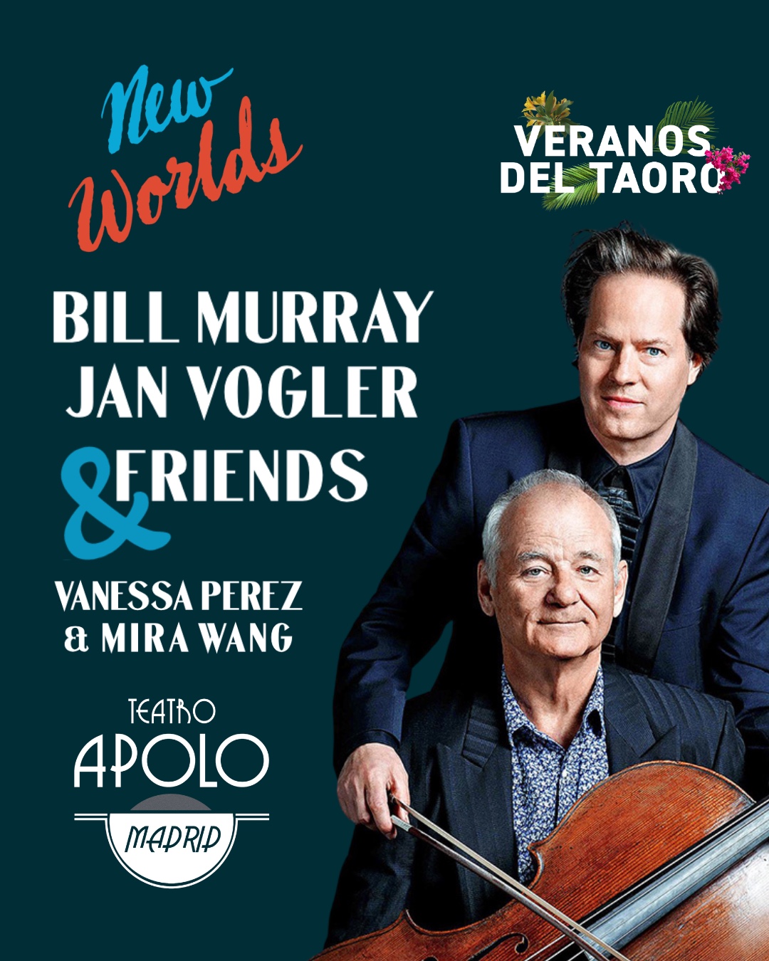Veranos del Taoro trae a España 'New worlds', el espectáculo que llevan a escena el actor Bill Murray y el violonchelista alemán Jan Vogler