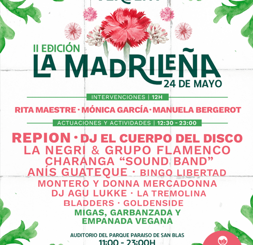 El próximo sábado día 24 de mayo se celebra en el Auditorio del Parque Paraíso de San Blas la Verbena La Madrileña 2025, de Más Madrid