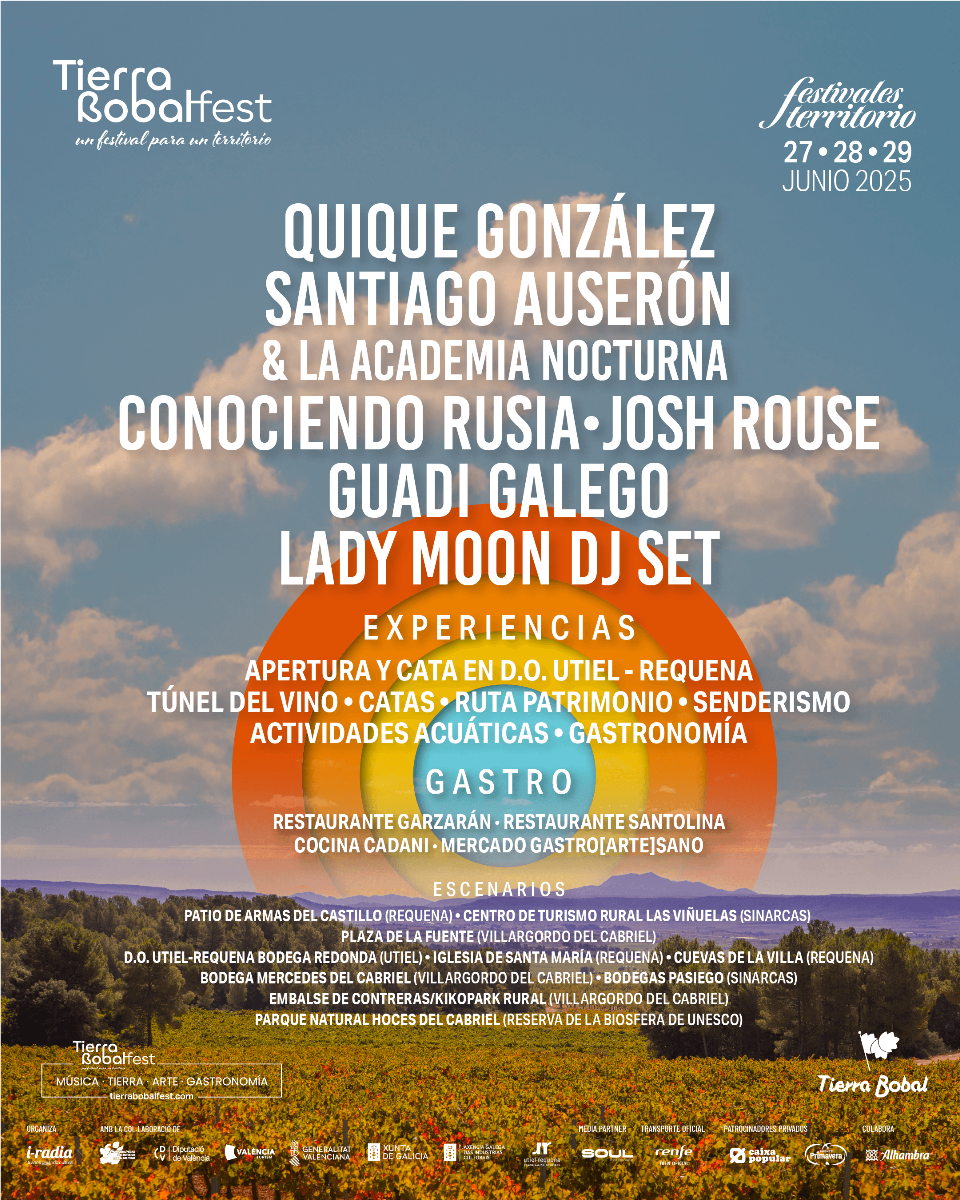 El Tierra Bobal Fest anuncia el cartel completo de su tercera edición, que tendrá lugar en los primeros compases del verano de este 2025