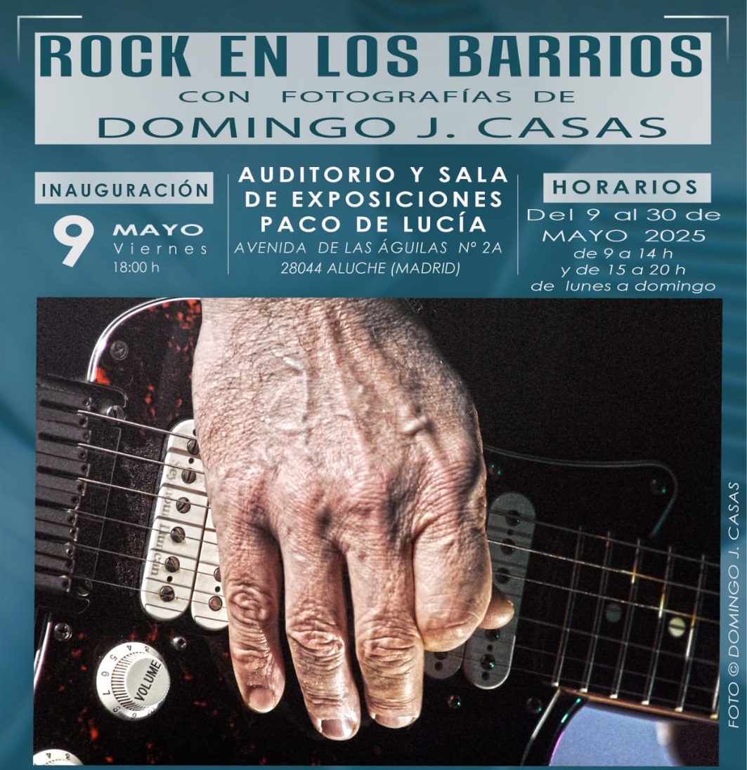 Una exposición reúne la trayectoria profesional del fotógrafo de musical Domingo J. Casas en la Sala Paco de Lucía en el barrio de Aluche